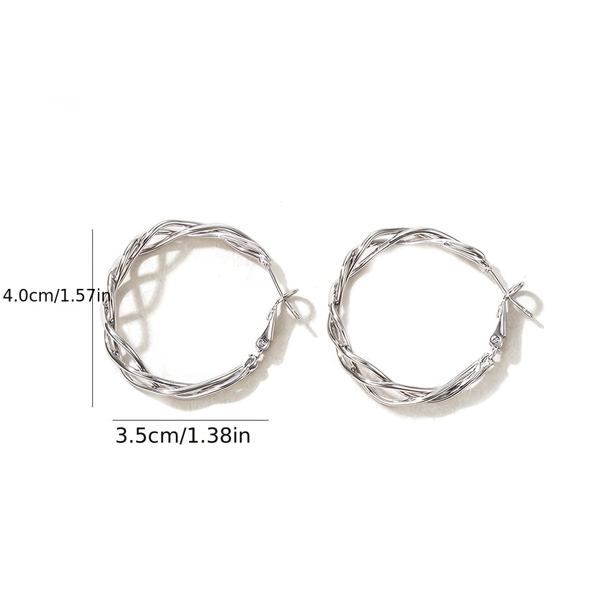 C Shaped Twist Hoop Earrings for Women